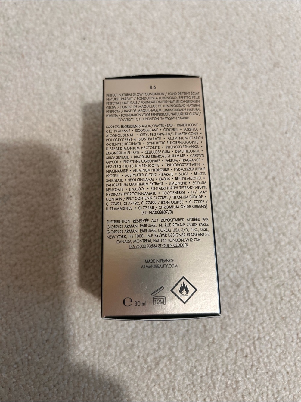 Armani Luminous Silk Foundation 8.6 | New PR Sample | Full Size - Picture 5 of 7